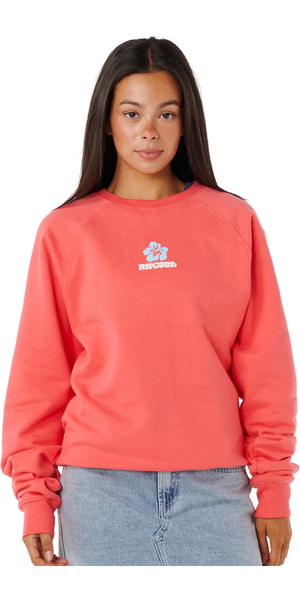 2025 Rip Curl Mujer Luxe Surf Raglan Relajado Crew 0ARWFL - Watermelon